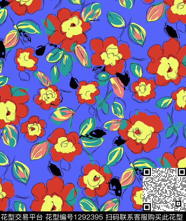 潮牌大牌风抽象传统印花华亿平台下载（图片编号: 1292395） - 瓦栏（Walan）