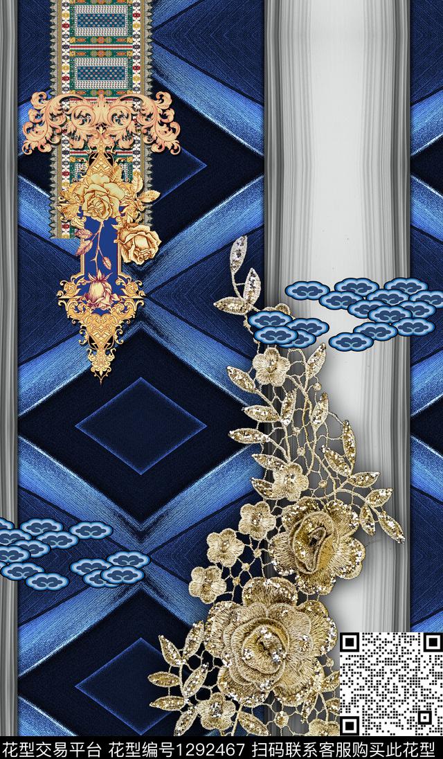 定位花复古阔太太数码印花华亿平台下载（图片编号: 1292467） - 瓦栏（Walan）