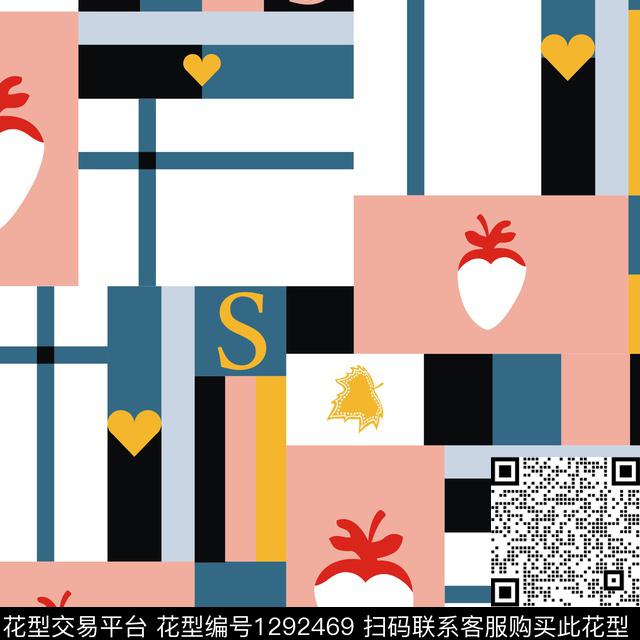 几何撞色抽象传统印花华亿平台下载（图片编号: 1292469） - 瓦栏（Walan）