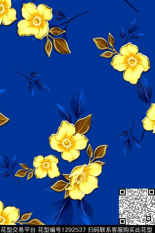 包金华亿平台花卉中老年数码印花华亿平台下载（图片编号: 1292537） - 瓦栏（Walan）