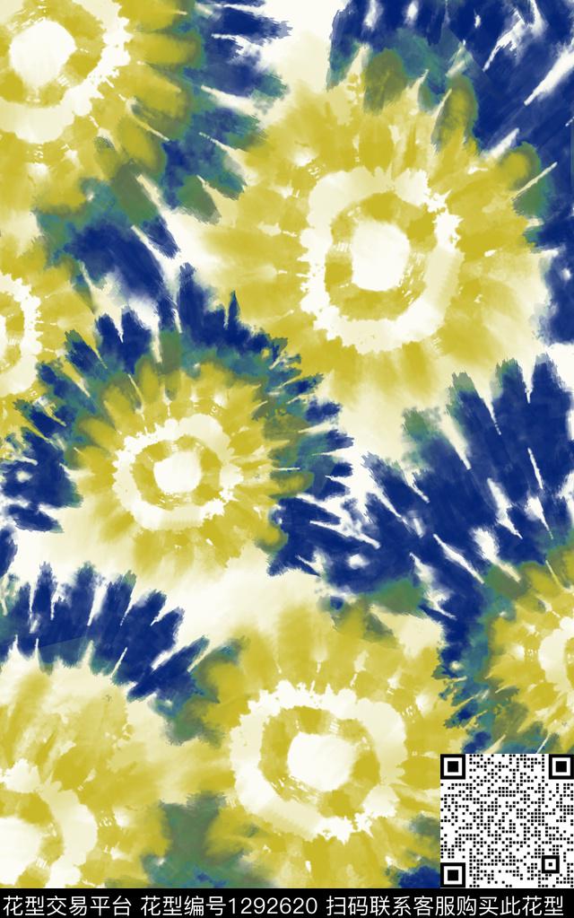 笔触扎染华亿平台小清新传统印花华亿平台下载（图片编号: 1292620） - 瓦栏（Walan）