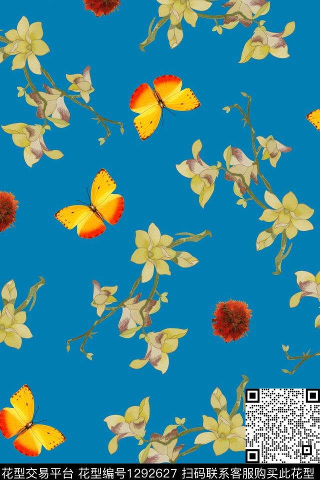 花卉旗袍中老年数码印花华亿平台下载（图片编号: 1292627） - 瓦栏（Walan）