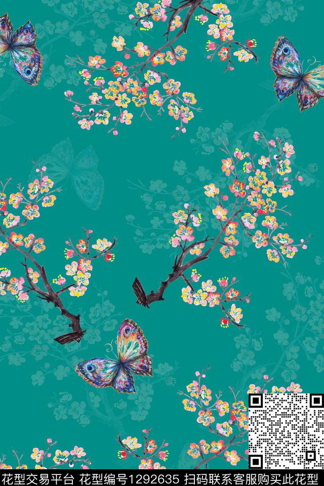 花卉旗袍中老年数码印花华亿平台下载（图片编号: 1292635） - 瓦栏（Walan）