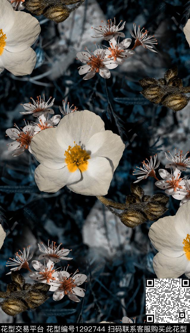 复古旗袍大牌风数码印花华亿平台下载（图片编号: 1292744） - 瓦栏（Walan）