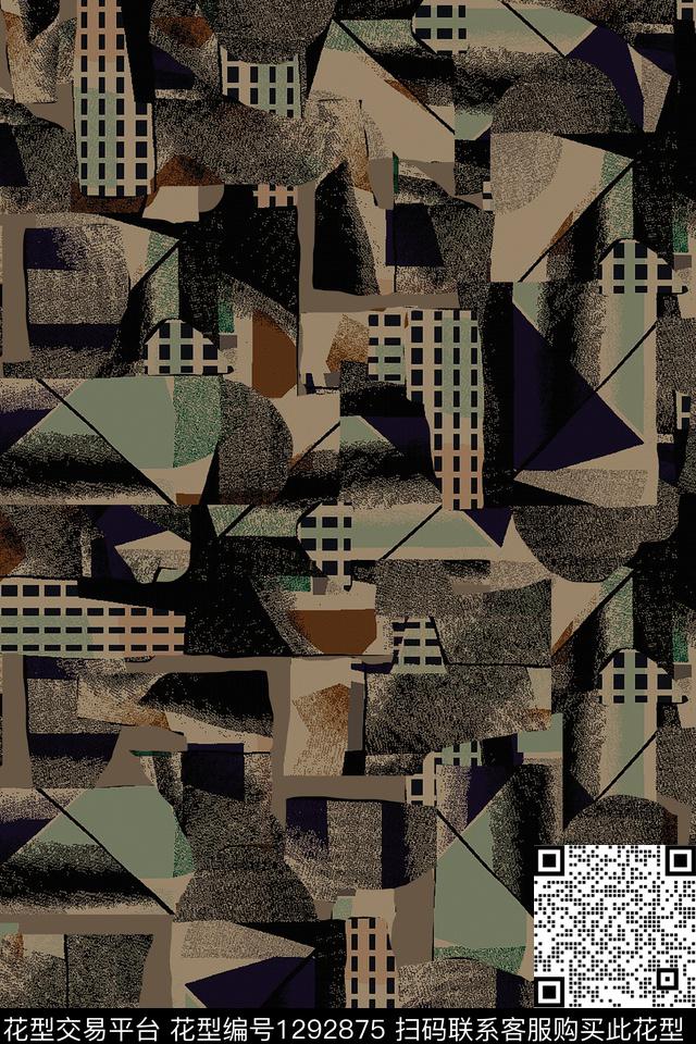 几何欧美艺术数码印花华亿平台下载（图片编号: 1292875） - 瓦栏（Walan）