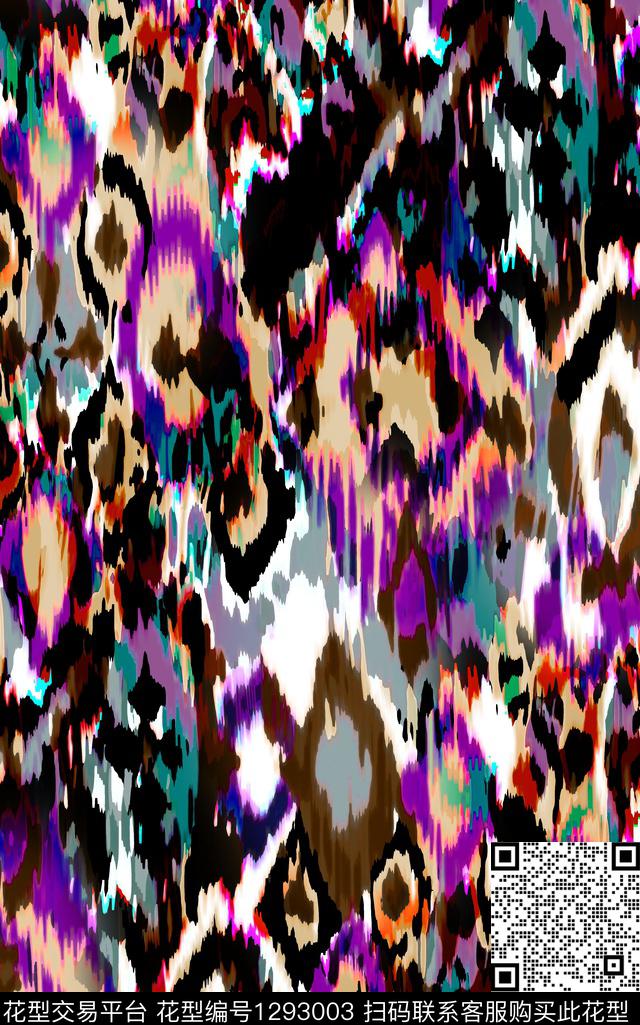 几何抽象民族风数码印花华亿平台下载（图片编号: 1293003） - 瓦栏（Walan）