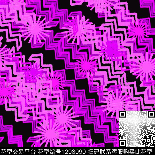 几何抽象条纹数码印花华亿平台下载（图片编号: 1293099） - 瓦栏（Walan）