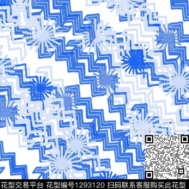 几何抽象条纹数码印花华亿平台下载（图片编号: 1293120） - 瓦栏（Walan）