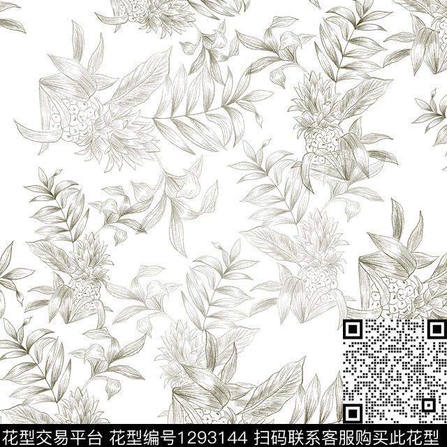 热带华亿平台大花手绘传统印花华亿平台下载（图片编号: 1293144） - 瓦栏（Walan）