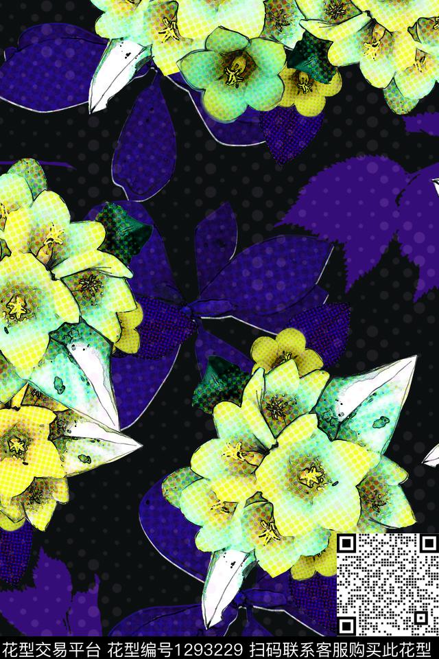 花卉花瓣大牌风数码印花华亿平台下载（图片编号: 1293229） - 瓦栏（Walan）