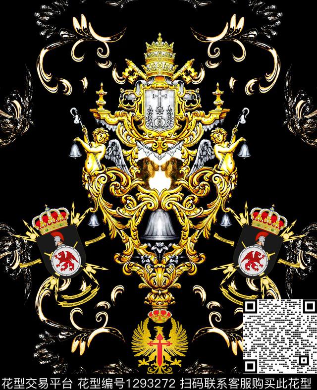 男装定位花天使动物头数码印花华亿平台下载（图片编号: 1293272） - 瓦栏（Walan）