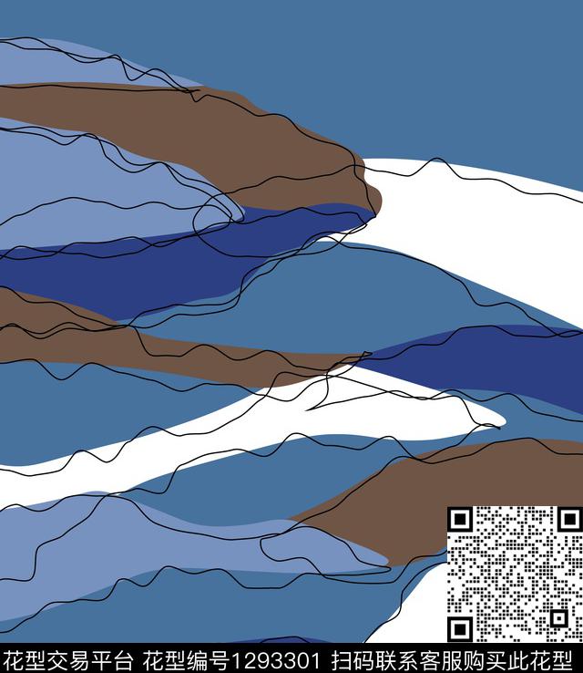 几何艺术条纹传统印花华亿平台下载（图片编号: 1293301） - 瓦栏（Walan）