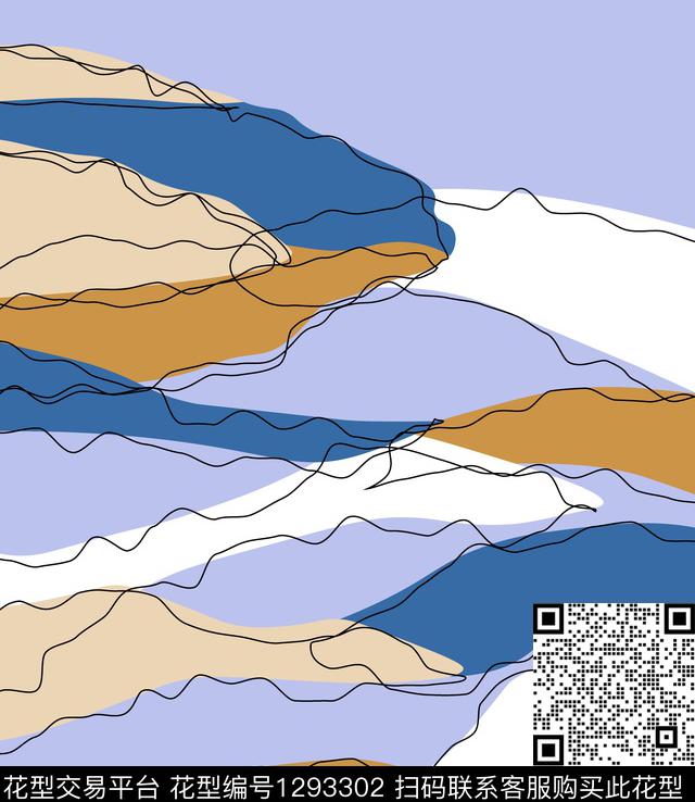 几何艺术条纹传统印花华亿平台下载（图片编号: 1293302） - 瓦栏（Walan）