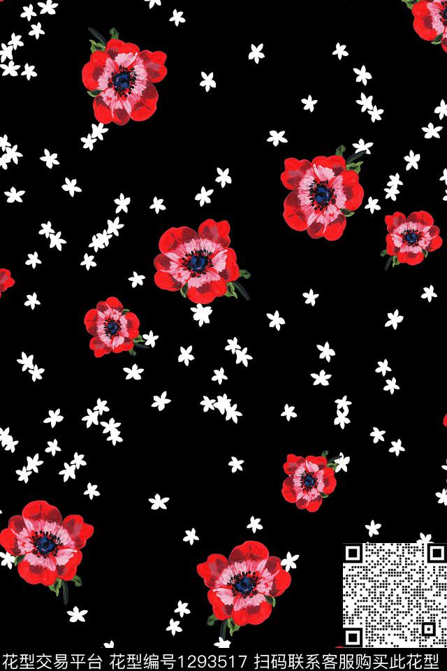 花卉大牌风小碎花数码印花华亿平台下载（图片编号: 1293517） - 瓦栏（Walan）