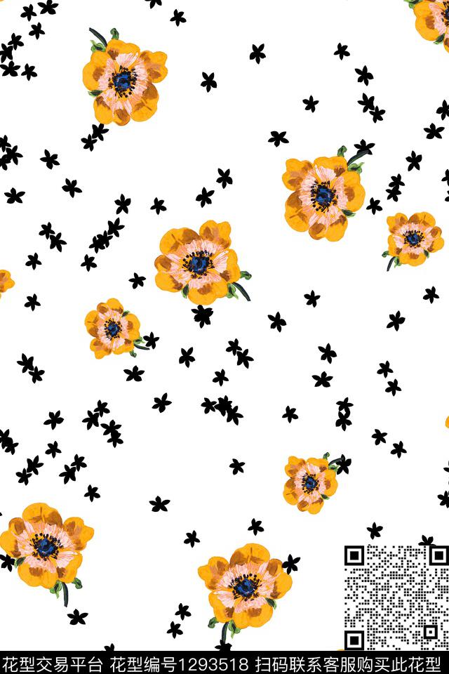 花卉大牌风小碎花数码印花华亿平台下载（图片编号: 1293518） - 瓦栏（Walan）