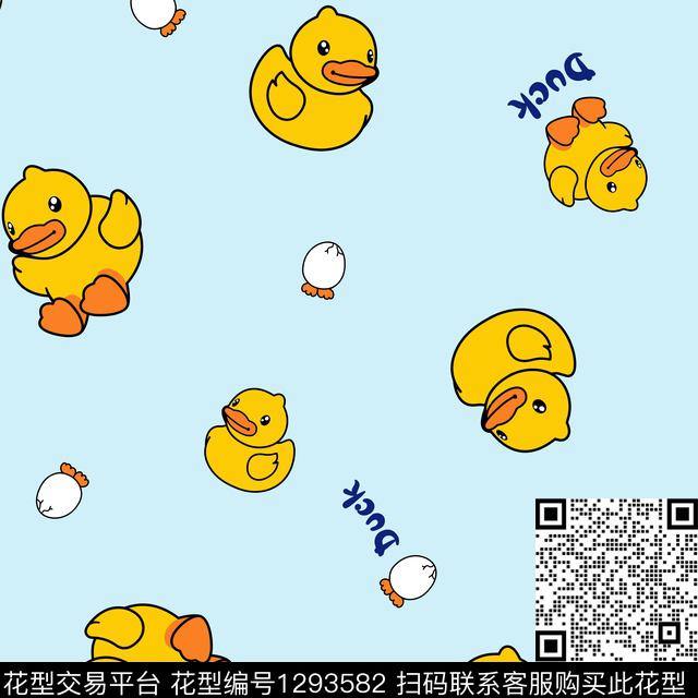 卡通趣味鸭子传统印花华亿平台下载（图片编号: 1293582） - 瓦栏（Walan）