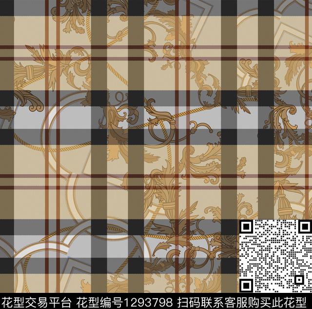 格子VERSACE底纹数码印花华亿平台下载（图片编号: 1293798） - 瓦栏（Walan）