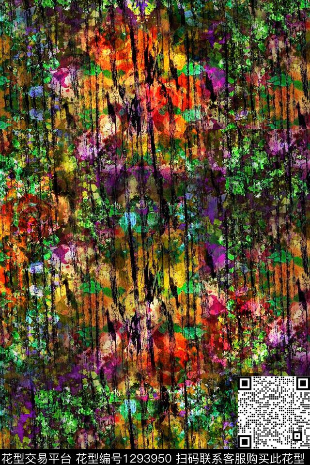 花卉绿植树叶大牌风数码印花华亿平台下载（图片编号: 1293950） - 瓦栏（Walan）