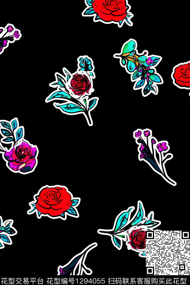 花卉扎染华亿平台热带华亿平台数码印花华亿平台下载（图片编号: 1294055） - 瓦栏（Walan）