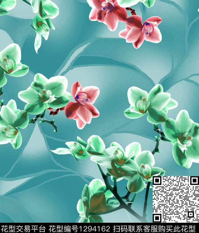 花卉3D立体大牌风数码印花华亿平台下载（图片编号: 1294162） - 瓦栏（Walan）