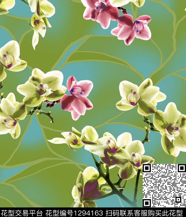 花卉3D立体大牌风数码印花华亿平台下载（图片编号: 1294163） - 瓦栏（Walan）