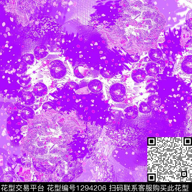 花卉抽象混合拼接数码印花华亿平台下载（图片编号: 1294206） - 瓦栏（Walan）
