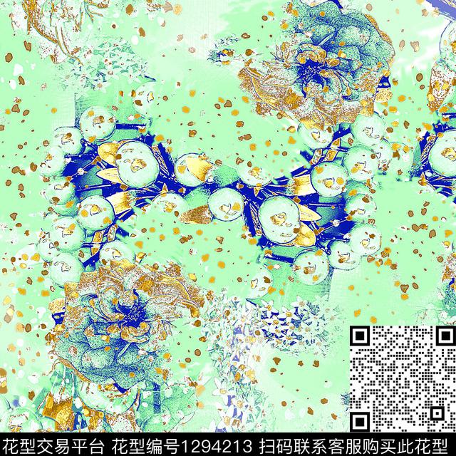 花卉抽象小碎花数码印花华亿平台下载（图片编号: 1294213） - 瓦栏（Walan）