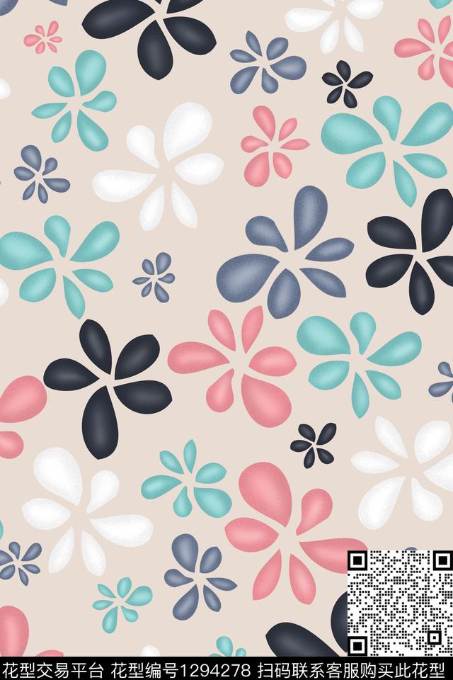 花卉花瓣大牌风数码印花华亿平台下载（图片编号: 1294278） - 瓦栏（Walan）