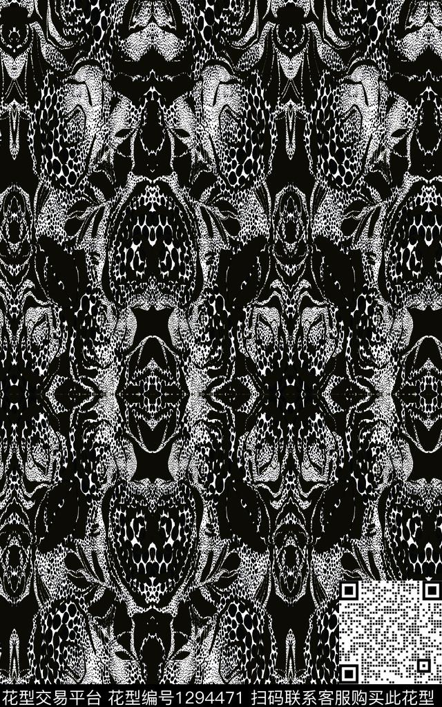 女装抽象中国风数码印花华亿平台下载（图片编号: 1294471） - 瓦栏（Walan）