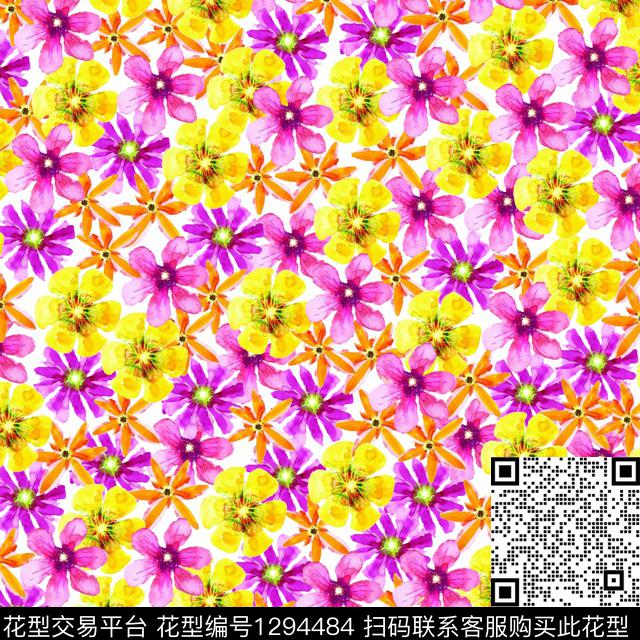 花卉欧美小碎花数码印花华亿平台下载（图片编号: 1294484） - 瓦栏（Walan）