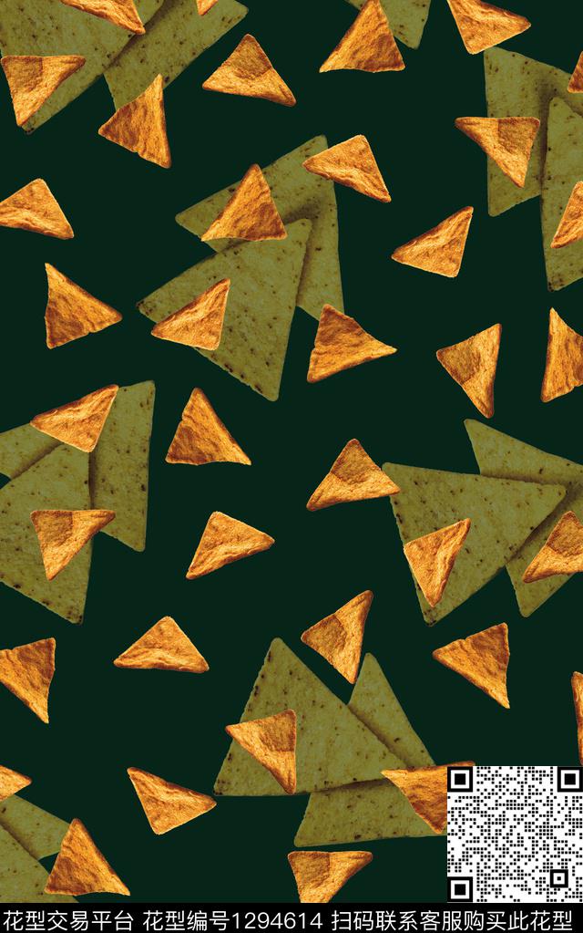 几何趣味薯片传统印花华亿平台下载（图片编号: 1294614） - 瓦栏（Walan）