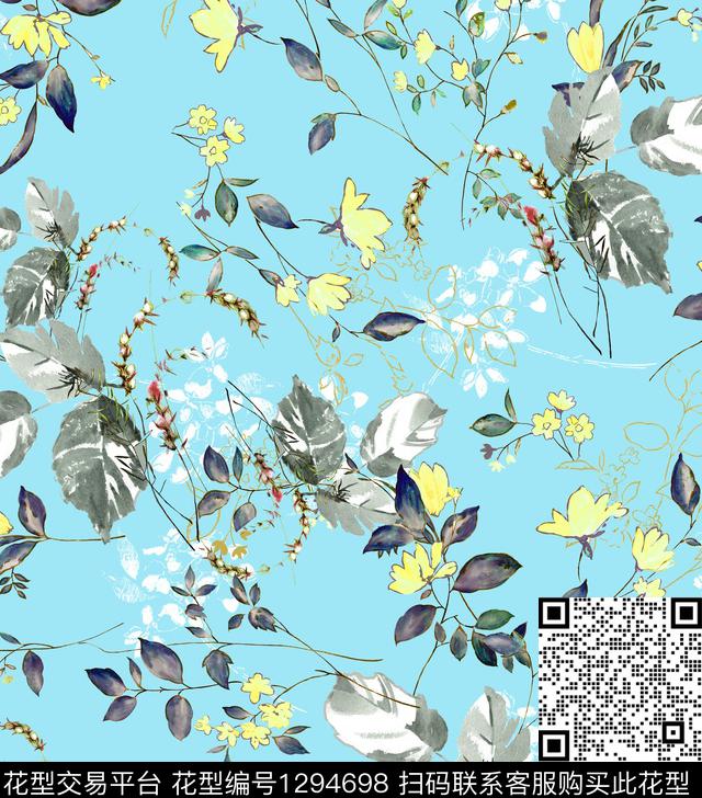 花卉欧美休闲数码印花华亿平台下载（图片编号: 1294698） - 瓦栏（Walan）
