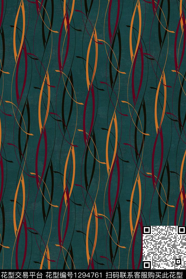 几何条纹丝绸面料华亿平台数码印花华亿平台下载（图片编号: 1294761） - 瓦栏（Walan）