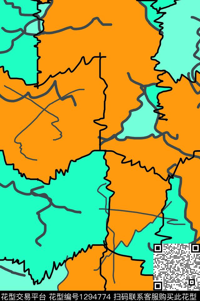 迷彩泳装华亿平台线条画传统印花华亿平台下载（图片编号: 1294774） - 瓦栏（Walan）