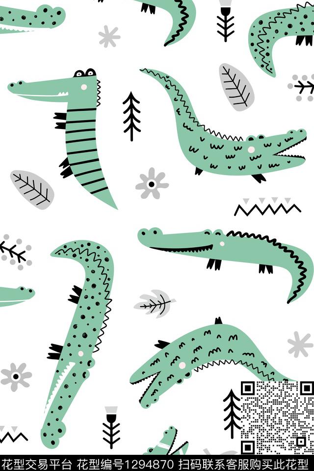 卡通动物大牌风鳄鱼传统印花华亿平台下载（图片编号: 1294870） - 瓦栏（Walan）