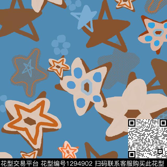 几何星空五角星传统印花华亿平台下载（图片编号: 1294902） - 瓦栏（Walan）