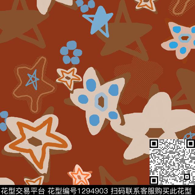 几何五角星卡通婴童图案传统印花华亿平台下载（图片编号: 1294903） - 瓦栏（Walan）