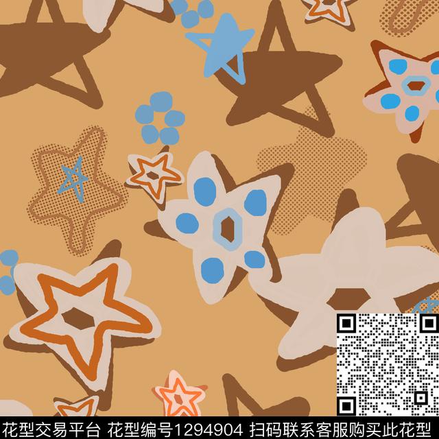 几何星空五角星传统印花华亿平台下载（图片编号: 1294904） - 瓦栏（Walan）