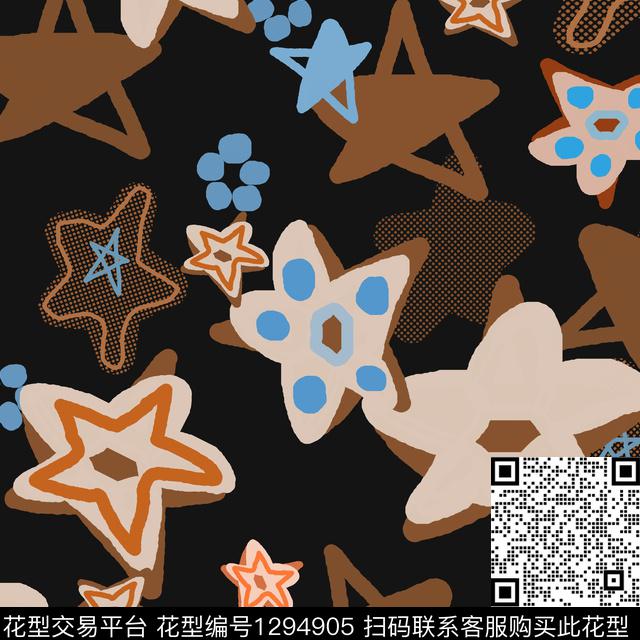 几何星空五角星传统印花华亿平台下载（图片编号: 1294905） - 瓦栏（Walan）