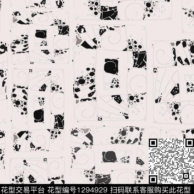 几何手绘线条笔触螺旋线传统印花华亿平台下载（图片编号: 1294929） - 瓦栏（Walan）