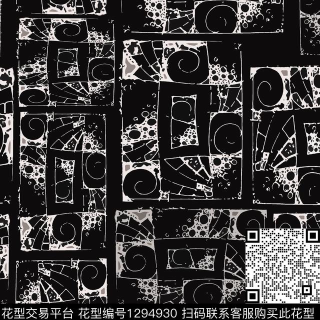 几何手绘线条笔触螺旋线传统印花华亿平台下载（图片编号: 1294930） - 瓦栏（Walan）