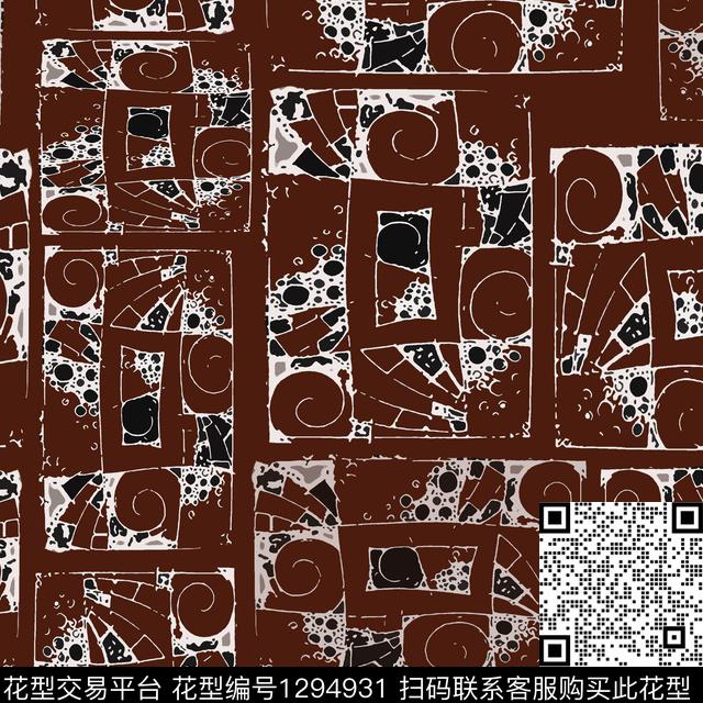 几何手绘线条笔触螺旋线传统印花华亿平台下载（图片编号: 1294931） - 瓦栏（Walan）