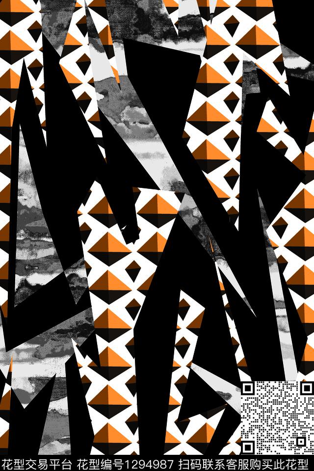 简约男装满版花几何传统印花华亿平台下载（图片编号: 1294987） - 瓦栏（Walan）