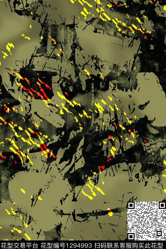 肌理抽象男装秋冬华亿平台传统印花华亿平台下载（图片编号: 1294993） - 瓦栏（Walan）