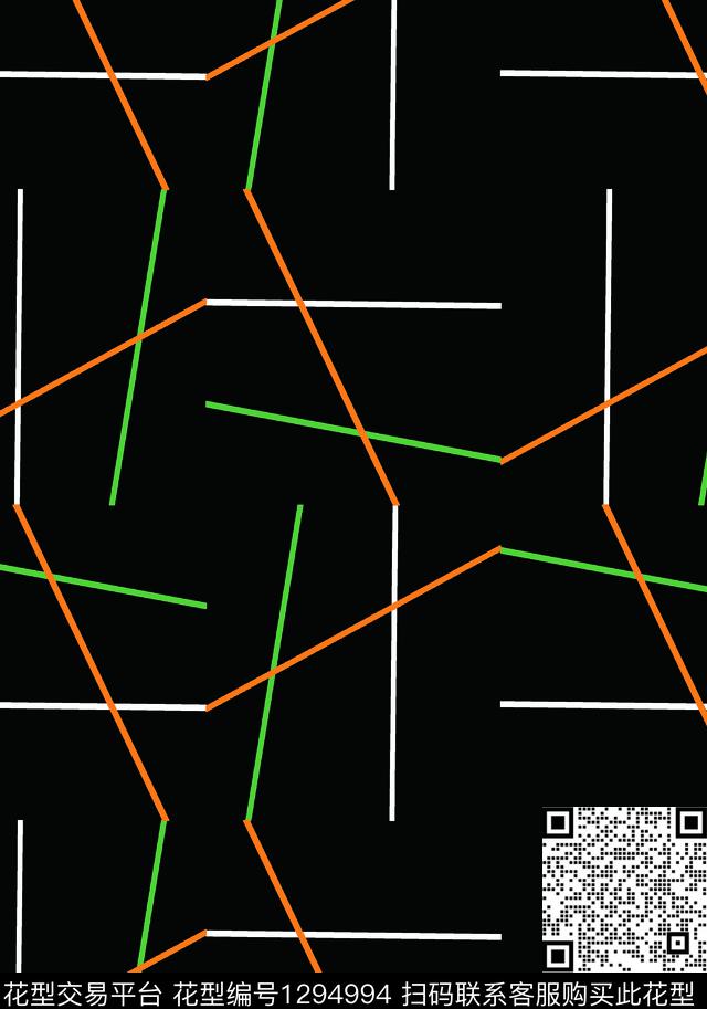 简约线条黑底花卉传统印花华亿平台下载（图片编号: 1294994） - 瓦栏（Walan）