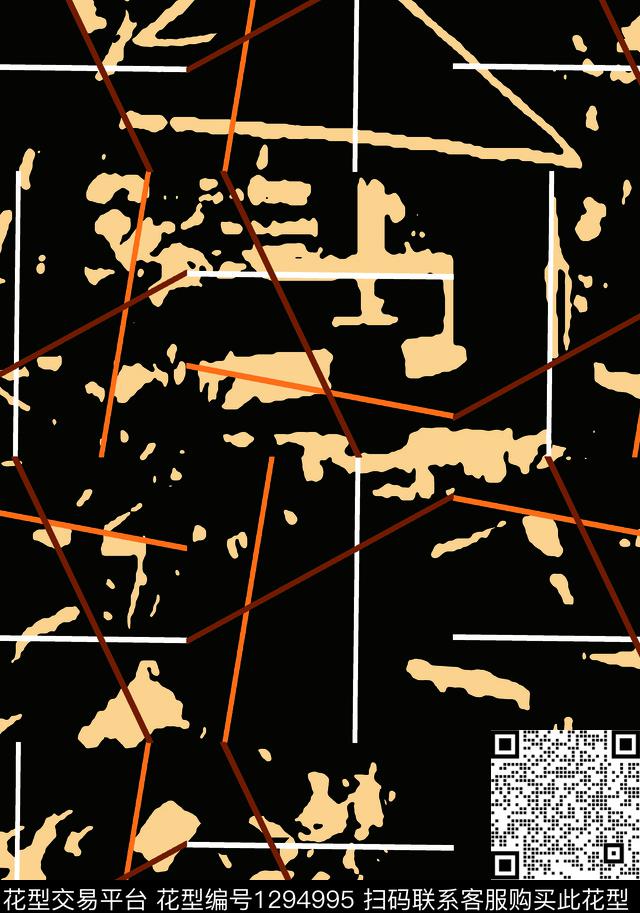 简约迷彩线条传统印花华亿平台下载（图片编号: 1294995） - 瓦栏（Walan）