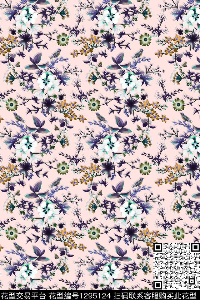 花卉春夏华亿平台少女数码印花华亿平台下载（图片编号: 1295124） - 瓦栏（Walan）