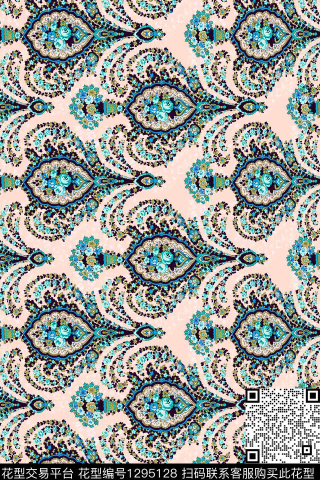 花卉春夏华亿平台少女传统印花华亿平台下载（图片编号: 1295128） - 瓦栏（Walan）
