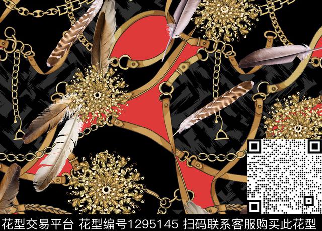 羽毛大牌风欧美数码印花华亿平台下载（图片编号: 1295145） - 瓦栏（Walan）