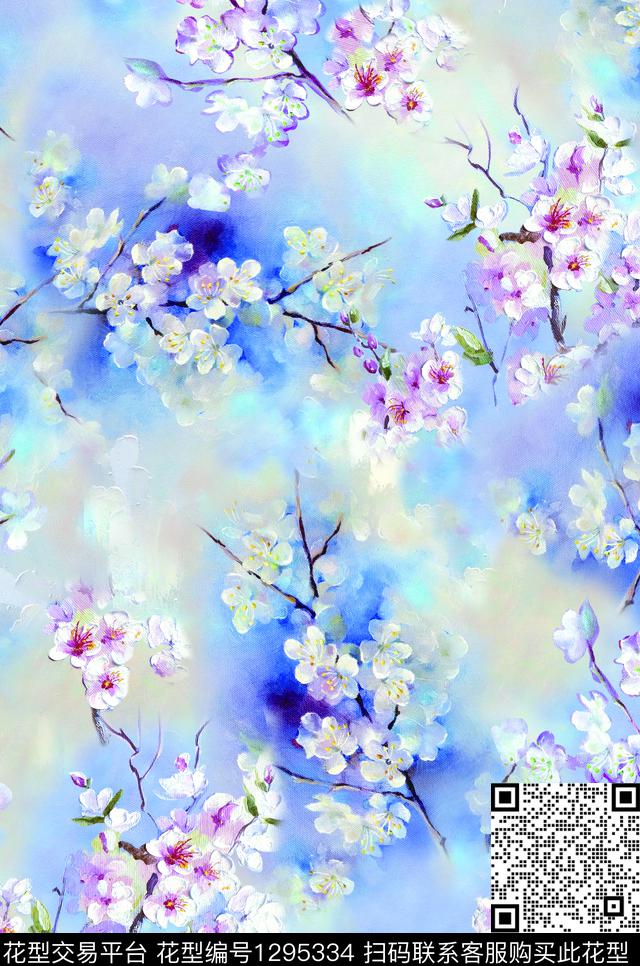 趋势华亿平台女装花卉数码印花华亿平台下载（图片编号: 1295334） - 瓦栏（Walan）